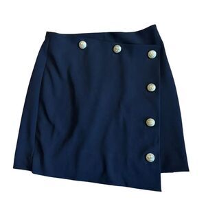 Express Women's Gold Button Front Detail Mini Skirt in Black Size 0